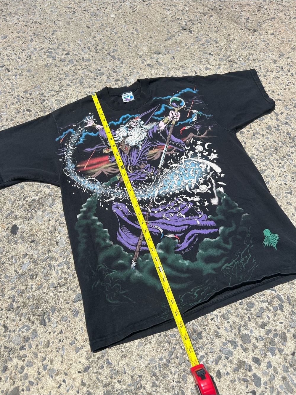 VTG 1994 Liquid Blue Wizard AOP All Over Print Shirt Sz L Made In Usa - Picture 2 of 8